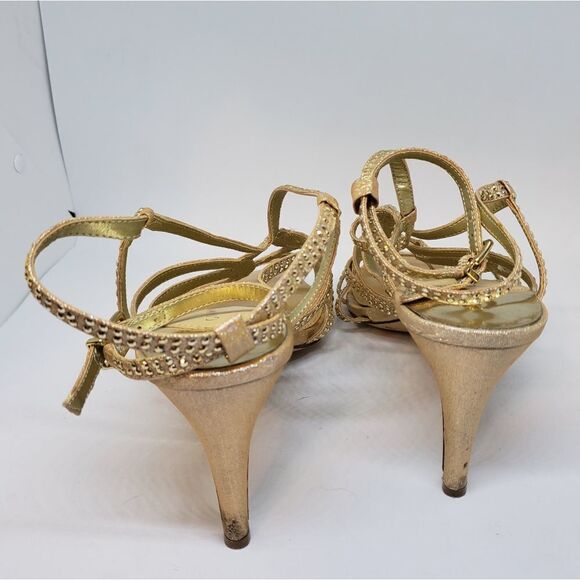 Gianni Bini Sparkly Gold Formal Heels (10) - Picture 4 of 6